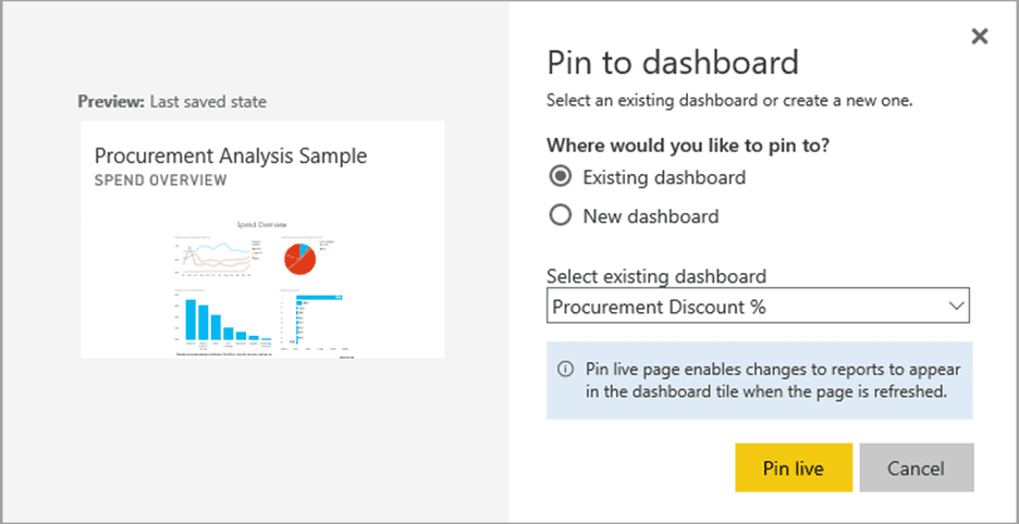 Pin Live button