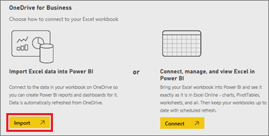 Import button to start importing the file